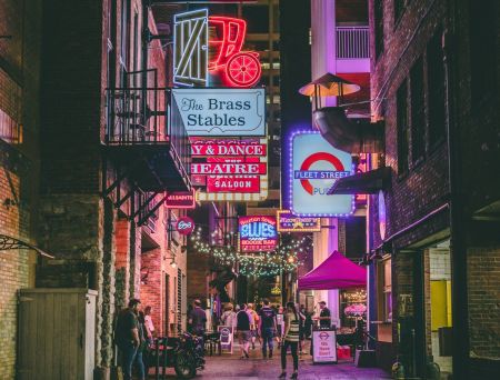 Nashville Tennessee Bourbon Street at night