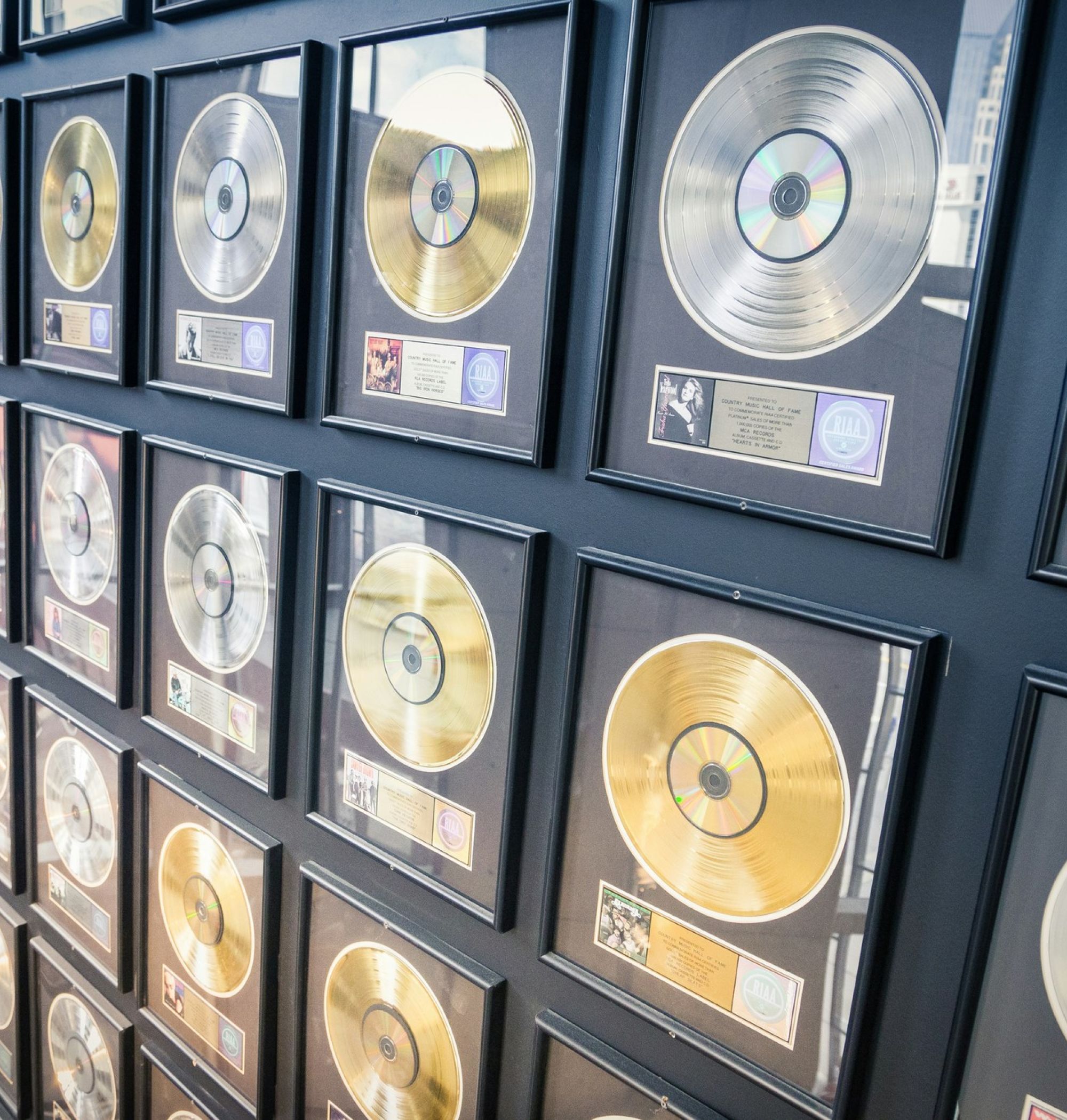Nashville, TN music hall of fame wall of awards