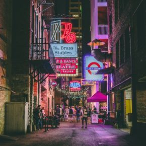 Nashville Tennessee Bourbon Street at night